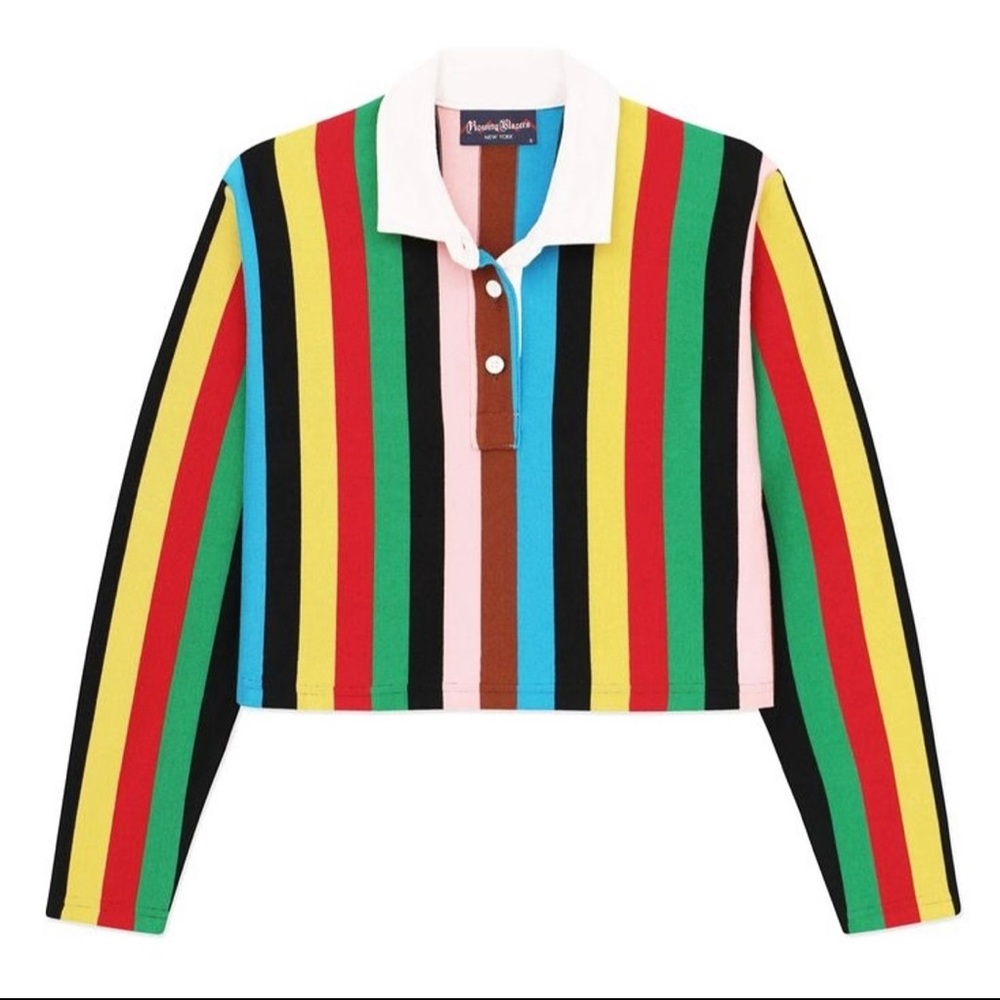 Rowing Blazers Women’s Croquet Stripe Cropped Rugby - Size M